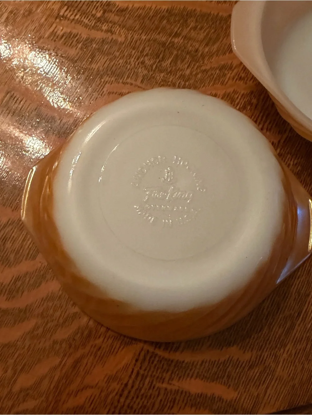 Vintage Anchor Hocking Fire-King Peach Lustre Swirl Bowls Set of 3 MCM